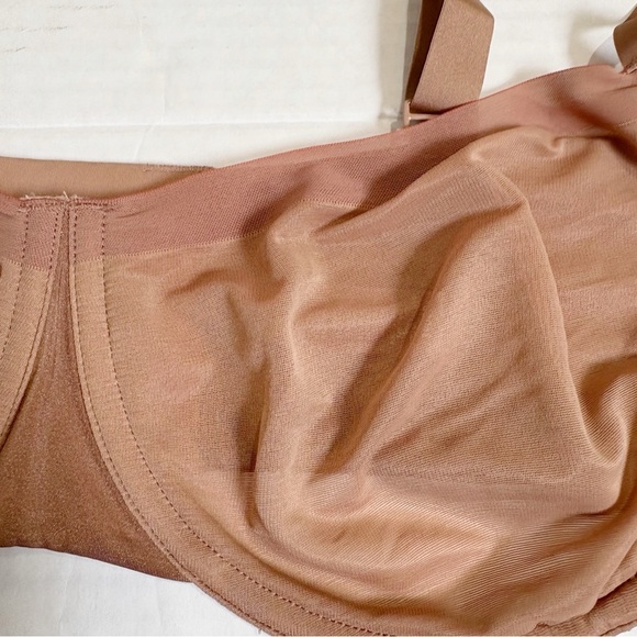 Skims No Show Unlined Balconette Bra Size 34DDD 34F Jasper Mesh Two Toned Brown - Picture 9 of 12